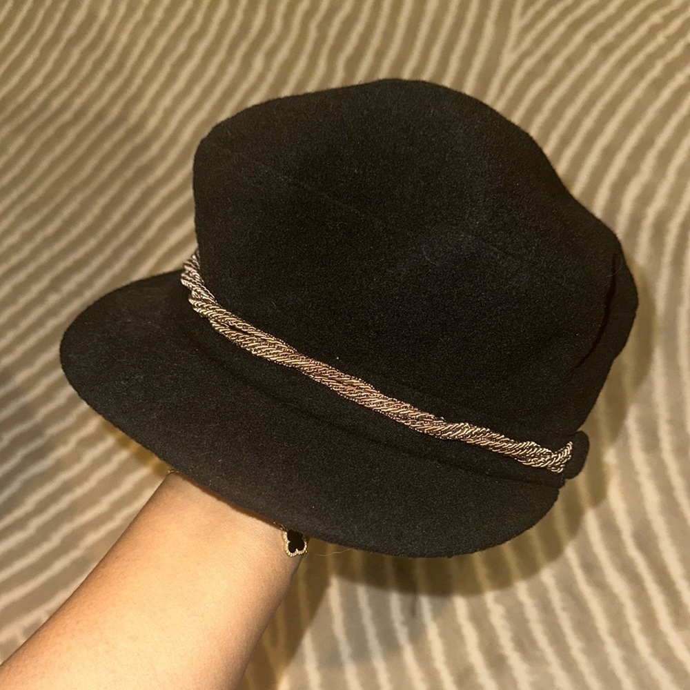 Black Cap with Gold Trim